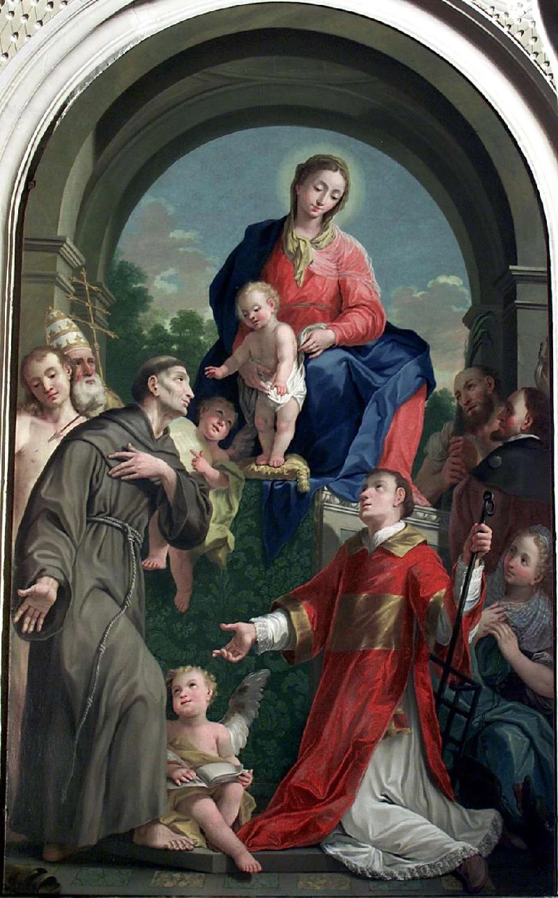 Madonna in trono e Santi Bernardino. Lorenzo, Sebastiano, Pio V, Cristoforo, Rocco e Margherita